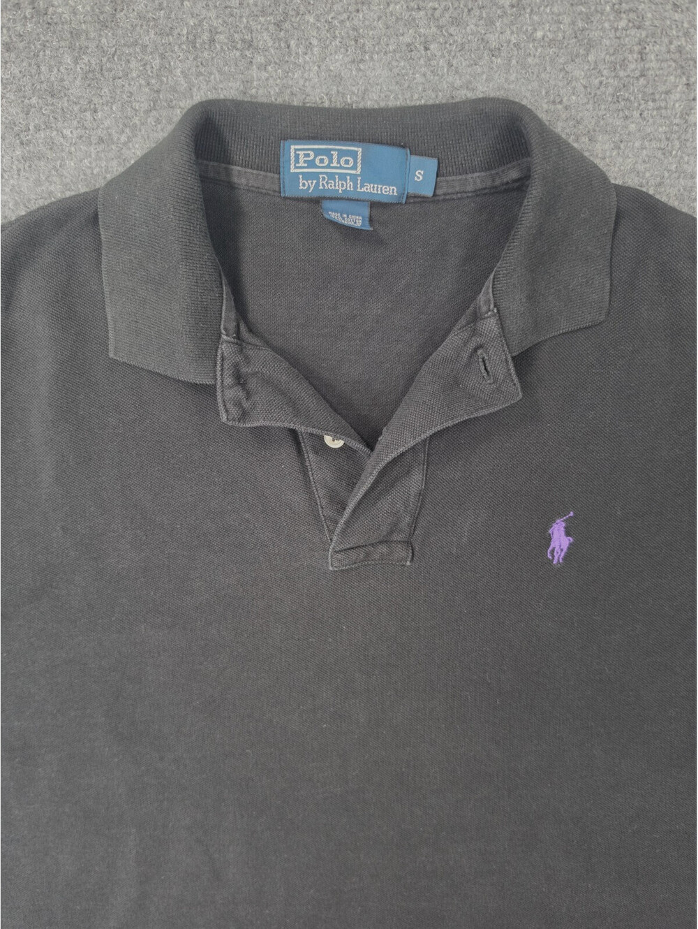 Polo Ralph Lauren Polo Shirt Mens S Black Purple Pony 100% Cotton Classic